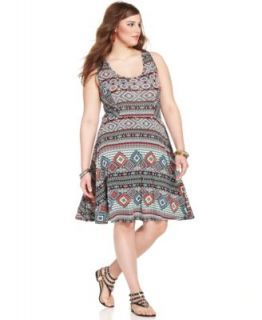 American Rag Plus Size Sleeveless Floral Print Skater Dress