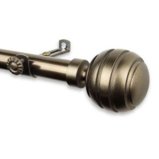 Rod Desyne 120 in.   170 in. Telescoping Curtain Rod Kit in Antique Brass with Poise Finial 4891 994