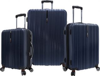 Travelers Choice Tasmania 3 Piece Expandable Spinner Luggage   Navy
