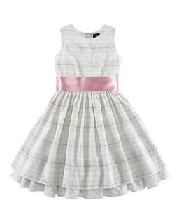 Ralph Lauren Childrenswear Toddler Girls' Ribbon Seersucker Dress   Sizes 2T 4T