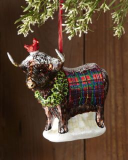 MacKenzie Childs Highland Cow Christmas Ornament