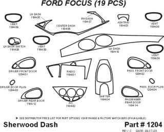 2000 2004 Ford Focus Wood Dash Kits   Sherwood Innovations 1204 N50   Sherwood Innovations Dash Kits