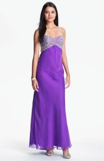 Faviana Embellished Strapless Chiffon Gown (Online Only)