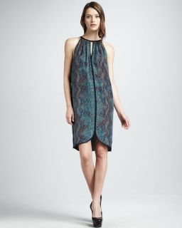Rebecca Taylor Python Print Halter Dress, Emerald