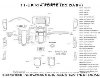 2011, 2012, 2013 Kia Forte Wood Dash Kits   Sherwood Innovations 4309 CF   Sherwood Innovations Dash Kits