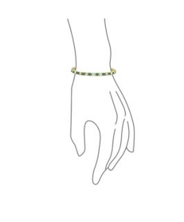 Bling Jewelry Bling Jewelry Green Cubic Zirconia Gold Plated Tennis Bracelet 7.5 Inch (360301501)