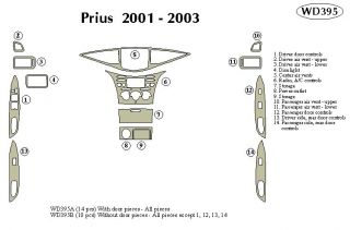 2001, 2002, 2003 Toyota Prius Wood Dash Kits   B&I WD395B DCF   B&I Dash Kits