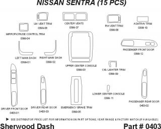 1996 1999 Nissan Sentra Wood Dash Kits   Sherwood Innovations 0403 CF   Sherwood Innovations Dash Kits