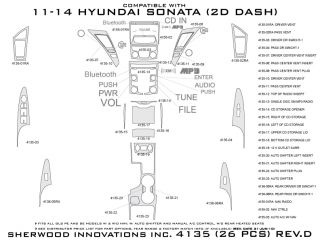 2011 Hyundai Sonata Wood Dash Kits   Sherwood Innovations 4135 N50   Sherwood Innovations Dash Kits
