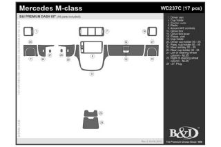 2000, 2001 Mercedes Benz M Class Wood Dash Kits   B&I WD237C DCF   B&I Dash Kits