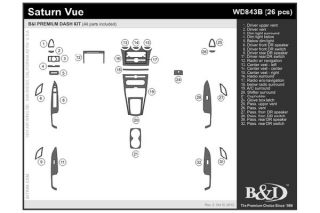 2008, 2009 Saturn Vue Wood Dash Kits   B&I WD843B DCF   B&I Dash Kits