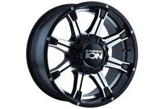 Ion Alloy 196 8997M   5 x 139.70mm or 5 x 150mm Dual Bolt Pattern Gloss Black with Machined Face and Undercut 18" x 9" 196 Wheels   Alloy Wheels & Rims