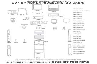 2009 2013 Honda Ridgeline Wood Dash Kits   Sherwood Innovations 3763 R   Sherwood Innovations Dash Kits
