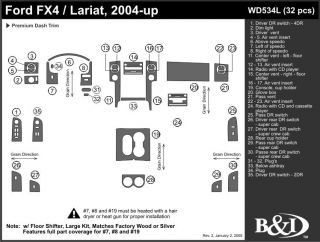 2004 2008 Ford F 150 Wood Dash Kits   B&I WD534L DCF   B&I Dash Kits