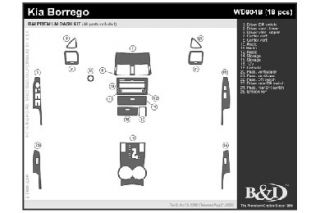 2009 Kia Borrego Wood Dash Kits   B&I WD904B DCF   B&I Dash Kits