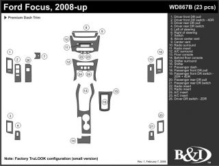 2008 2011 Ford Focus Wood Dash Kits   B&I WD867B DCF   B&I Dash Kits