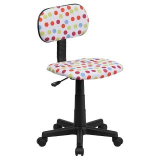 Multi Colored Dot Printed Swivel Task Chair