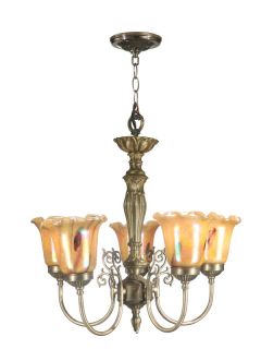 Dale Tiffany TH70702 Light Antique Brass Chandelier