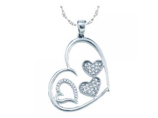 10k White Gold 0.12 CTW Diamond Heart Pendant   1.98 gram    #556 54409 