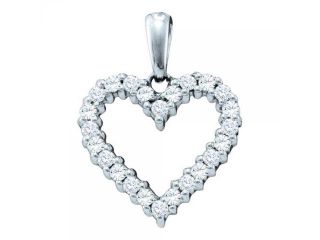 14k White Gold 0.33 CTW Diamond Heart Pendant   1.754 gram    #556 57355 