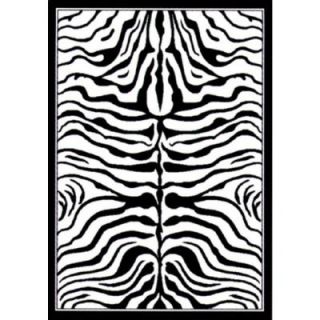 United Weavers Zebra Skin White/Black 5 ft. 3 in. x 7 ft. 2 in. Area Rug 910 30070 58