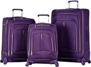Olympia Marion Exp. 3 Piece Luggage Set w/ Luggage Cover   Violet