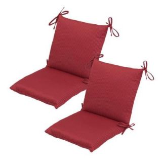 Hampton Bay Chili Solid Mid Back Outdoor Chair Cushion (2 Pack) 7410 02002600