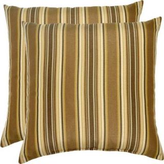 Hampton Bay Wheaton Stripe Outdoor Throw Pillow (2 Pack) 7100 02222100