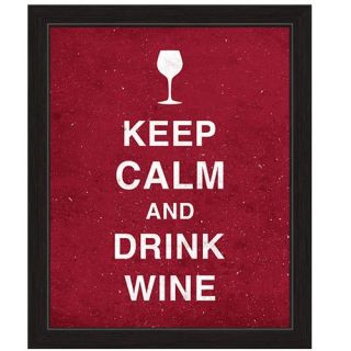 Keep Calm And Drink Wine Framed Textual Art by Click Wall Art