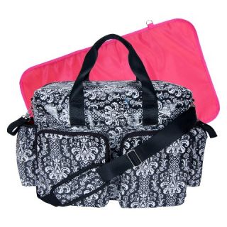 Trend Lab Deluxe Duffle Diaper Bag   Midnight Fleur Damask