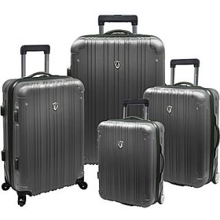 Travelers Choice TC5800 New Luxembourg 4 Piece Expandable Hard sided Luggage Set, Titanium