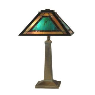 Dale Tiffany 19.5 in. Brea Mission Antique Bronze/Verde Table Lamp TT10499