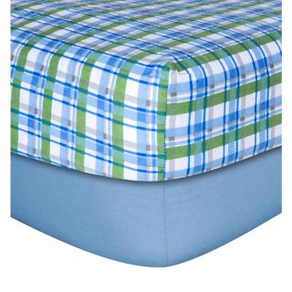 Trend Lab Boys Blue Flannel Crib Sheets (Set of 2)   16563042