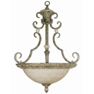 Yosemite Home Decor Mariposa Collection 3 Light Light Tuscan Sand Pendant with Turismo Glass Shade F053D03LTS