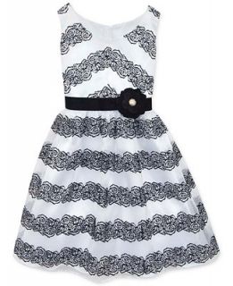 Rare Editions Girls Black & White Striped Dress   Dresses   Kids