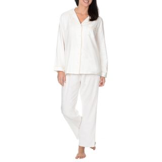 La Cera Womens Floral Printed Brushed Cotton 2 piece Pajama Set