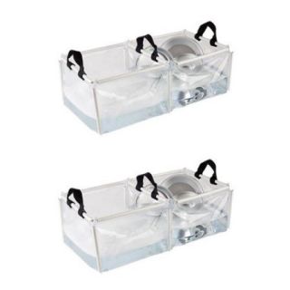 2 COLEMAN Portable Camping Folding PVC Double Wash Basin Kitchen Sinks w/Handles