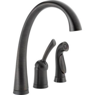 Delta Pilar Waterfall Single Handle Standard Kitchen Faucet with Side Sprayer and Touch2O Technology in Chrome 4380T DST