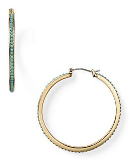 Lauren Ralph Lauren Gold and Turquoise Hoop Earrings