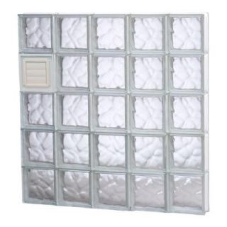 Clearly Secure 38.75 in. x 38.75 in. x 3.125 in. Wave Pattern Glass Block Window with Dryer Vent 4040SDCDV