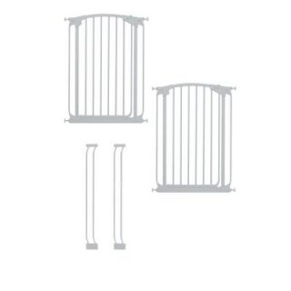 Dreambaby Chelsea 40 in. H. Extra Tall Auto Close Security Gate in White Value Pack with 2 Gates and 2 Extensions L788W