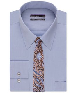 Geoffrey Beene Non Iron Ice Blue Solid Dress Shirt and Paisley