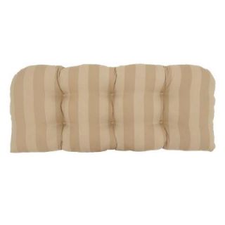 Hampton Bay Roux Stripe Tufted Outdoor Bench Cushion 7426 01001600