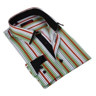 Ungaro Mens Multicolored Stripe Cotton Dress Shirt   17095419