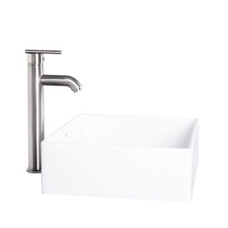 Vigo Bavaro Matte Stone Vessel Bathroom Sink and Seville Vessel Faucet