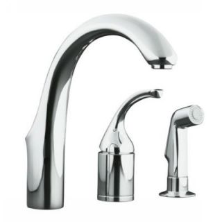 Kohler Faucet K 10441 CP Forte Polished Chrome  One Handle with Sidespray Kitchen Faucets