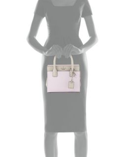 kate spade new york cameron street mini candace satchel bag, pink blush/crisp linen