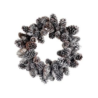 24 Artificial Iced Pine Cone Christmas Wreath by Tori Home