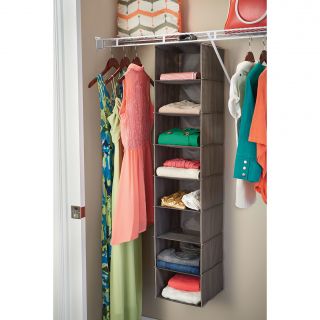 Plastic 8 Shelf Hanging Closet Linen Organizer White 13x13x46 AS IS on ...