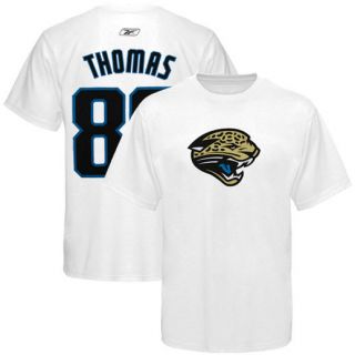 Reebok Jacksonville Jaguars Historic Logo #80 Mike Thomas White Scrimmage Gear T shirt